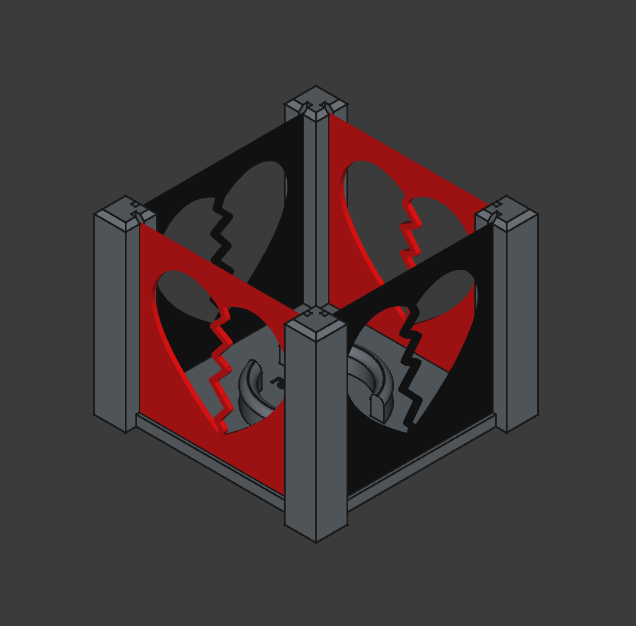 Tealight Cube With Replaceable Faces / Herz Teelichtgefäß mit auswechselbaren Motiven — thumbnail 2