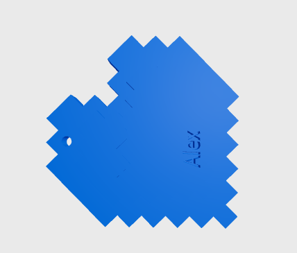 pixel heart with name and hole