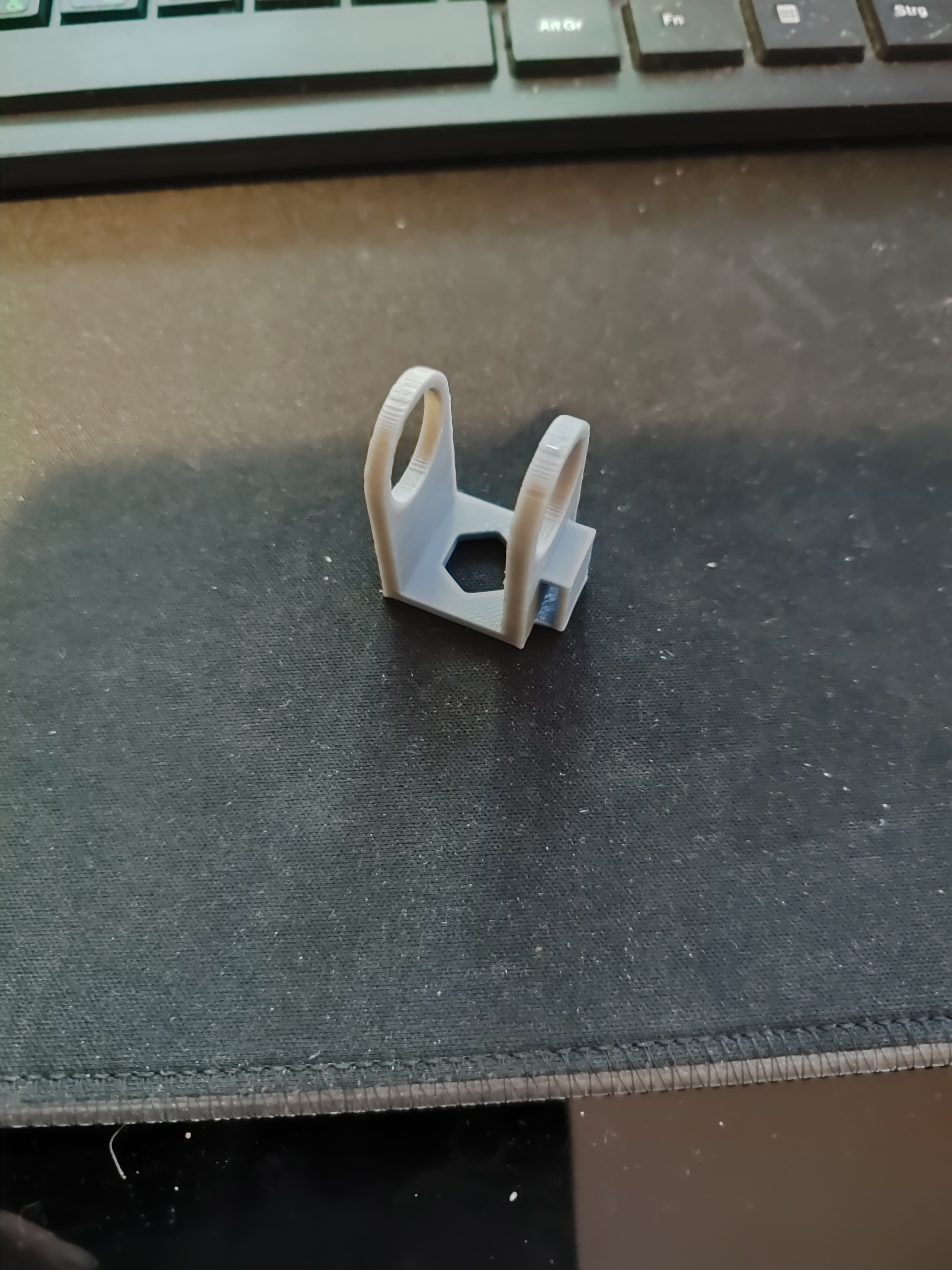 LED strip holder for a 16mm thick shelf.