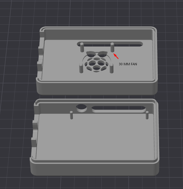 Miniatura 2 do modelo 3D Raspberry Pi 4b simple snap together case