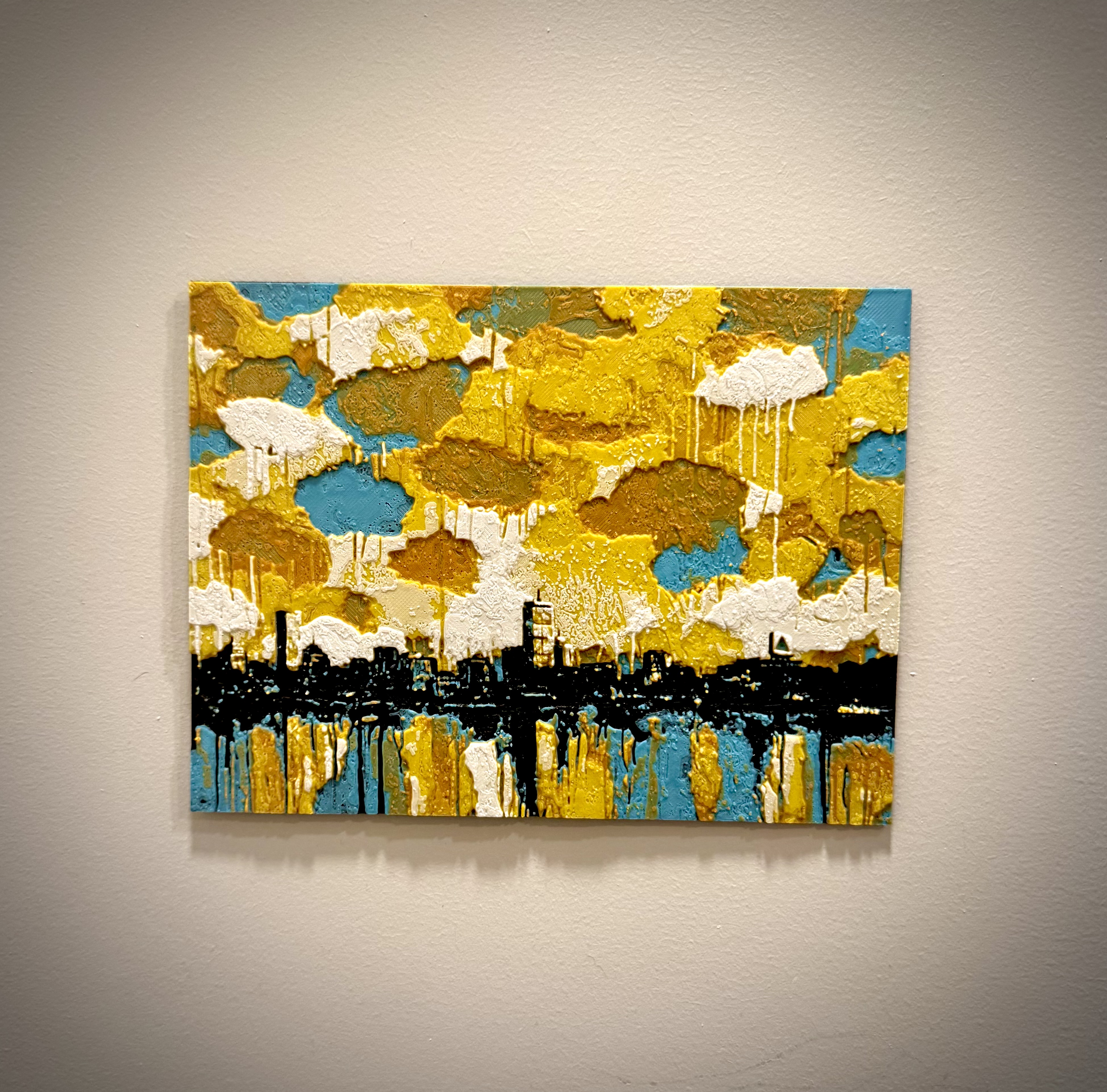 Painting Cityscape HueForge Colorful Abstract Art