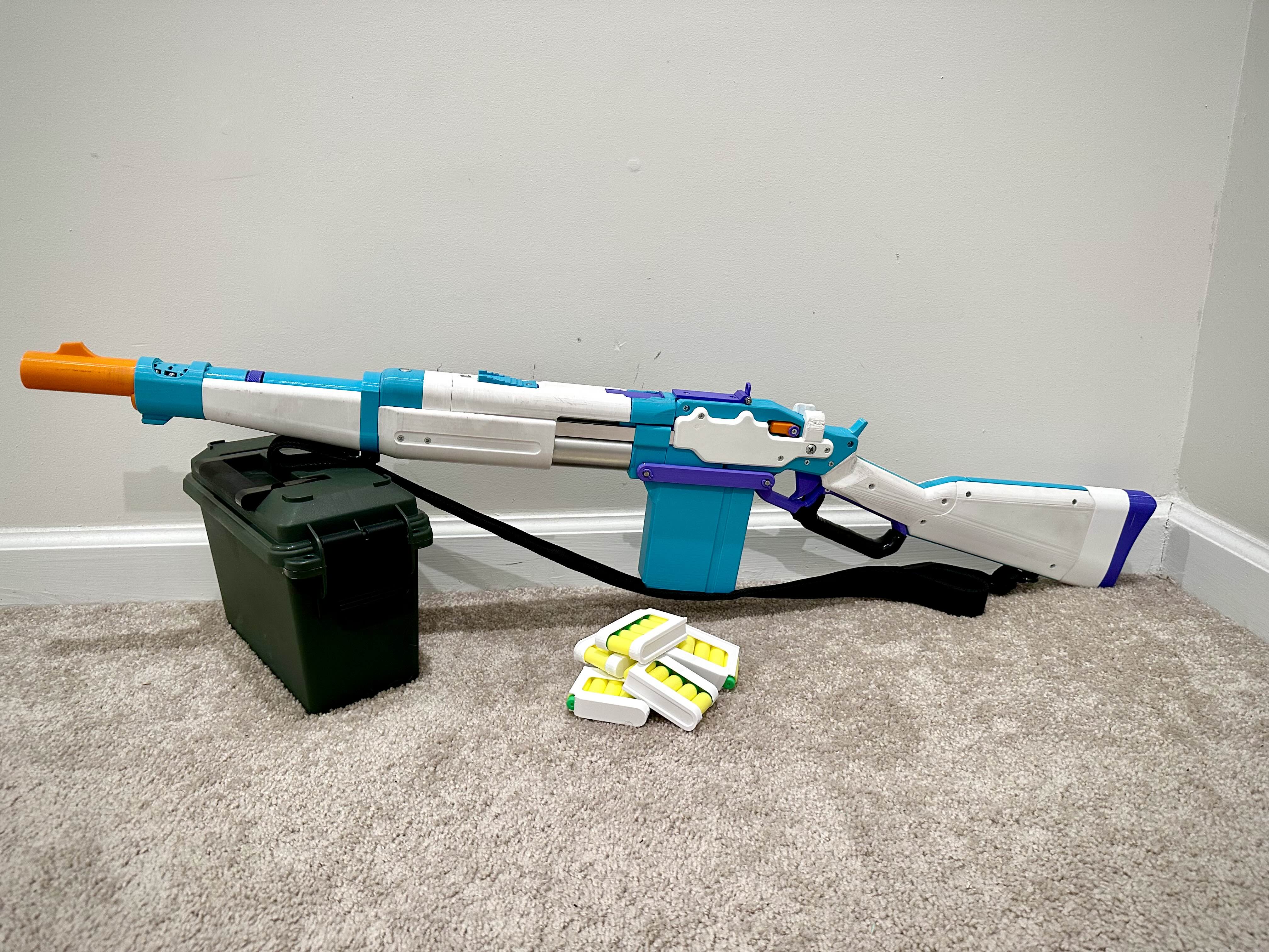 SLARPbine Lever Action Foam Dart Blaster 3D model thumbnail