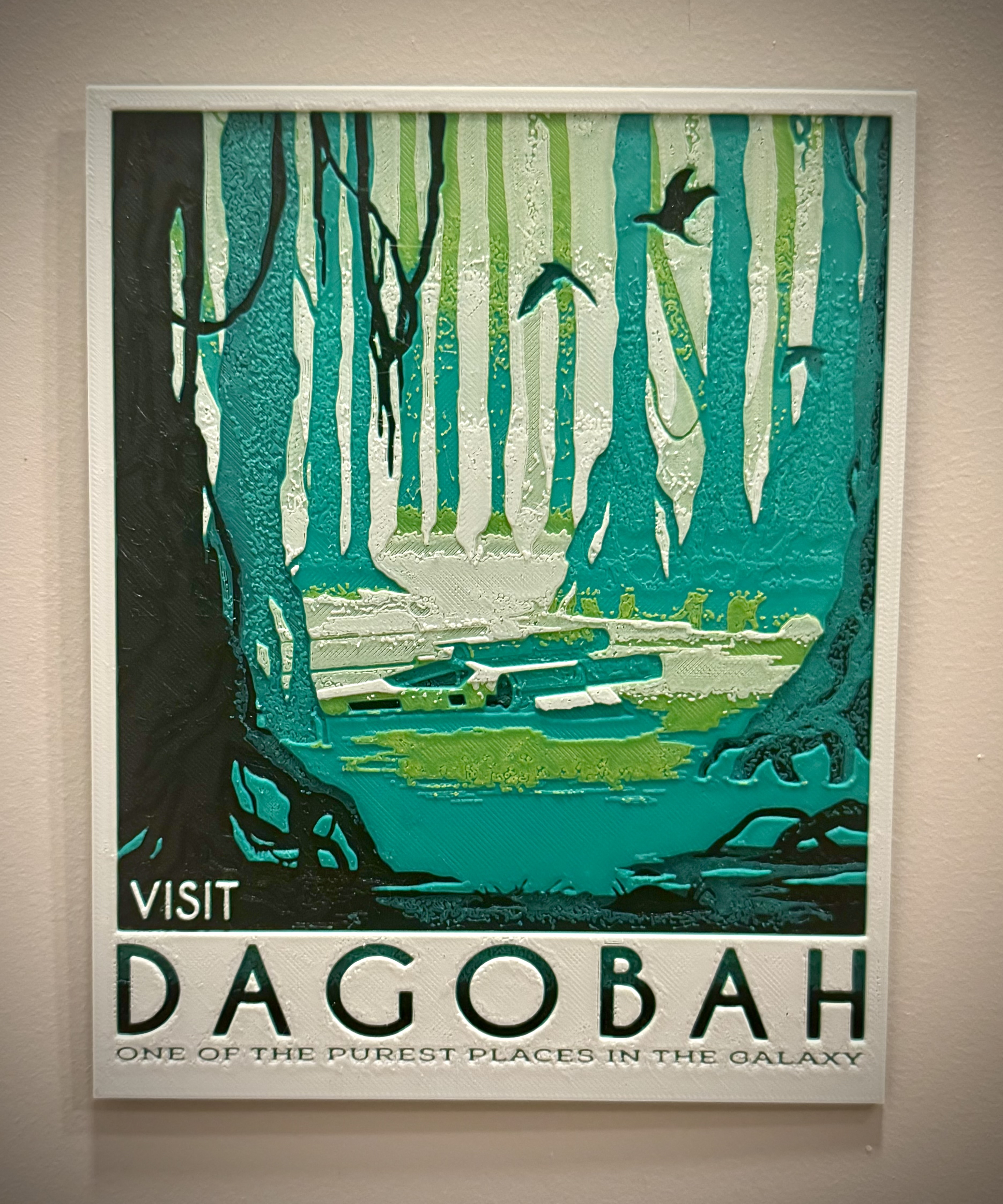 Dagobah Swamps Art Poster Star Wars HueForge Only 4 Colors (3 color changes total!)