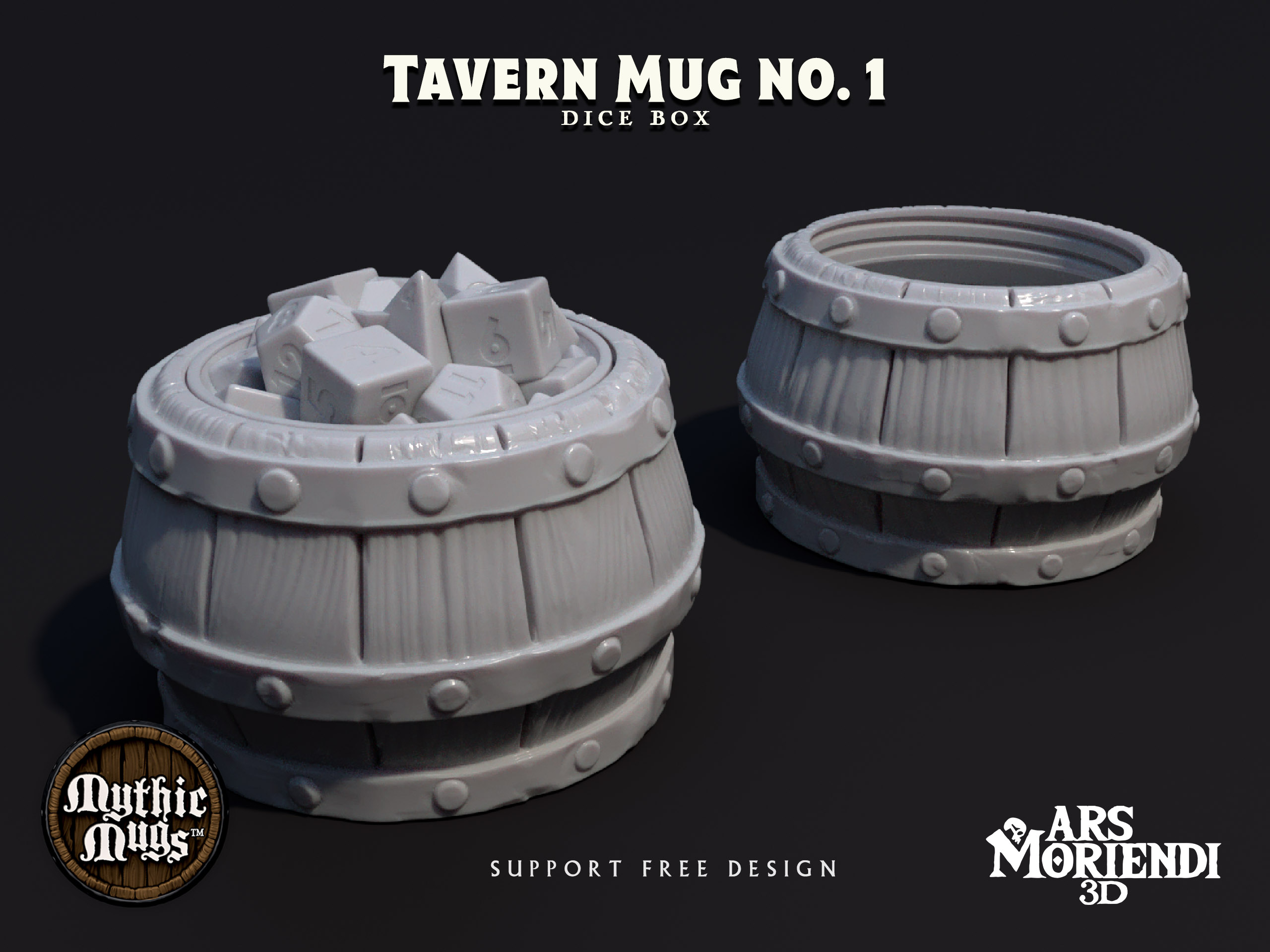 Tavern Mug no. 1 Dice Box - Mythic Mugs 3D model thumbnail