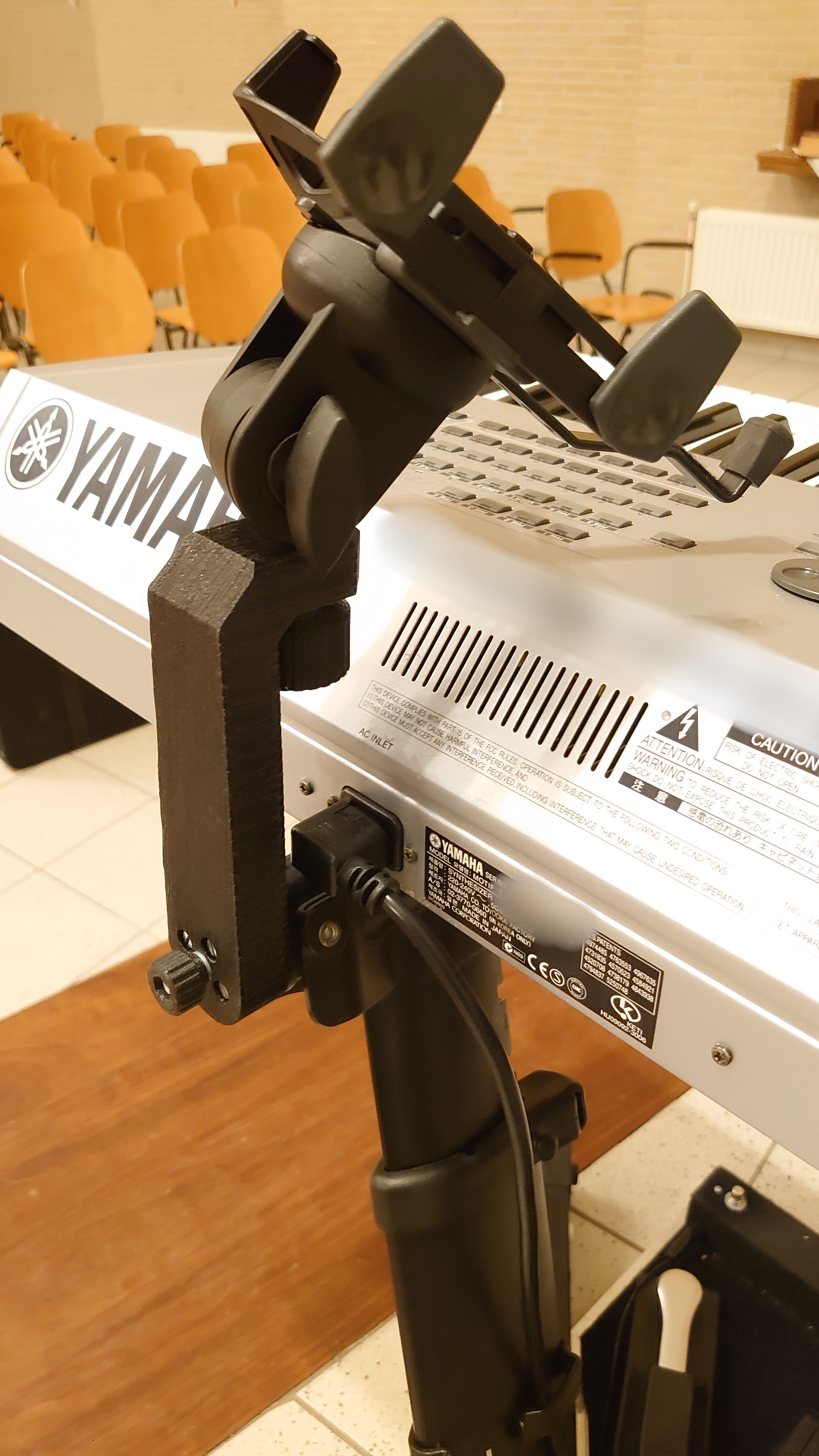 Tablet holder adapter and blind cap for Ultimate Support (or Roland) V-Stand