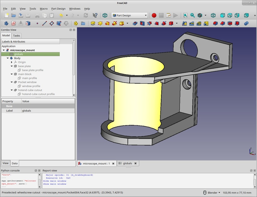 Miniatura 3 do modelo 3D Ender 3 USB microscope mount