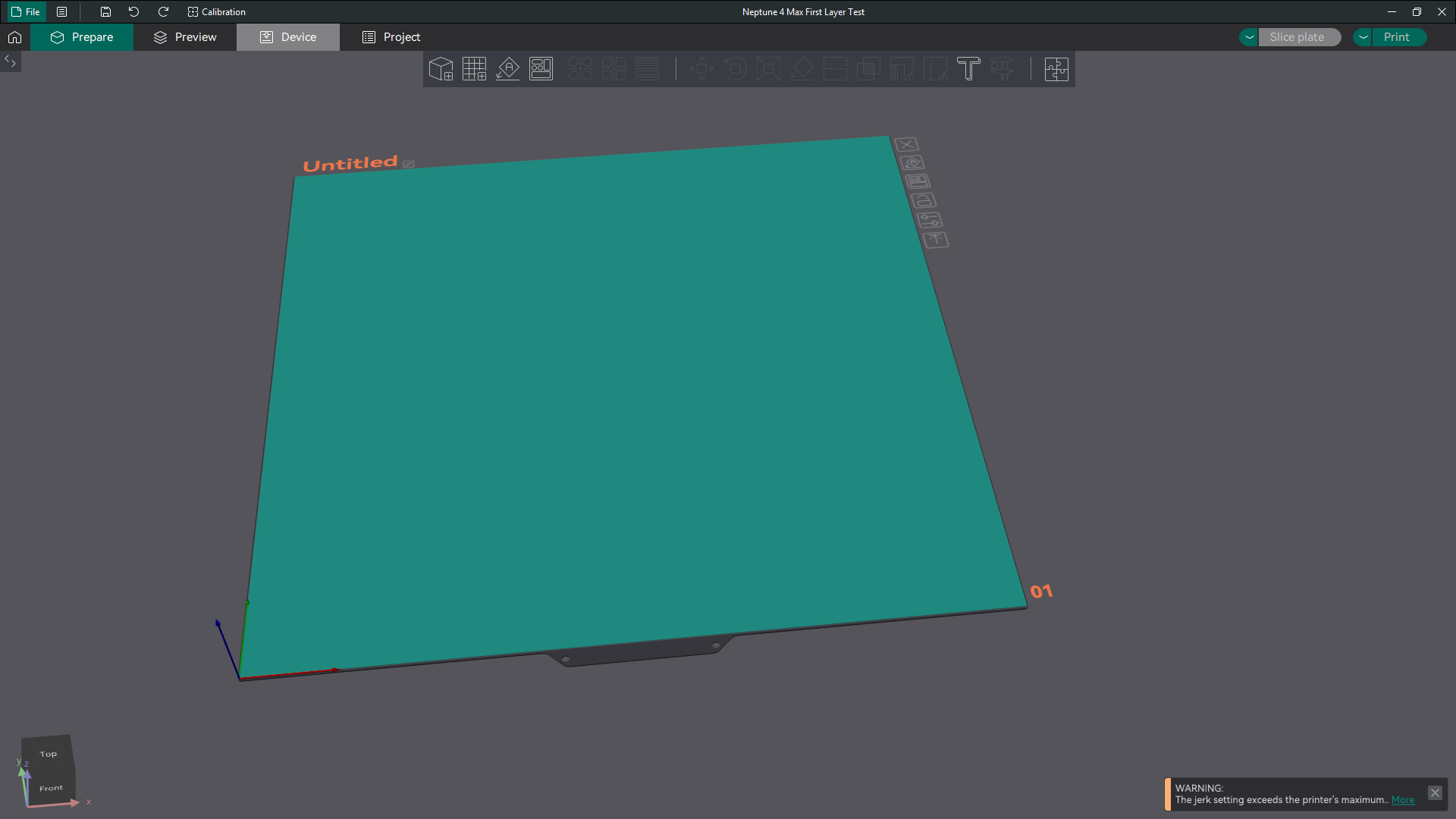 Neptune 4 Max First Layer Calibration Test