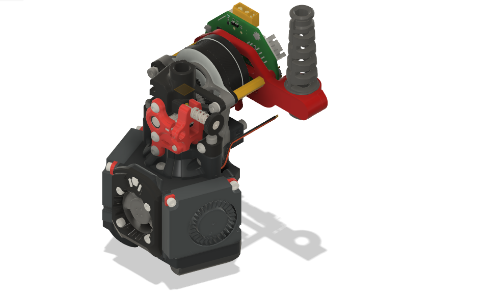 Nitehawk 36 mount for Xol toolhead with Sherpa Mini extruder and PUG strain relief