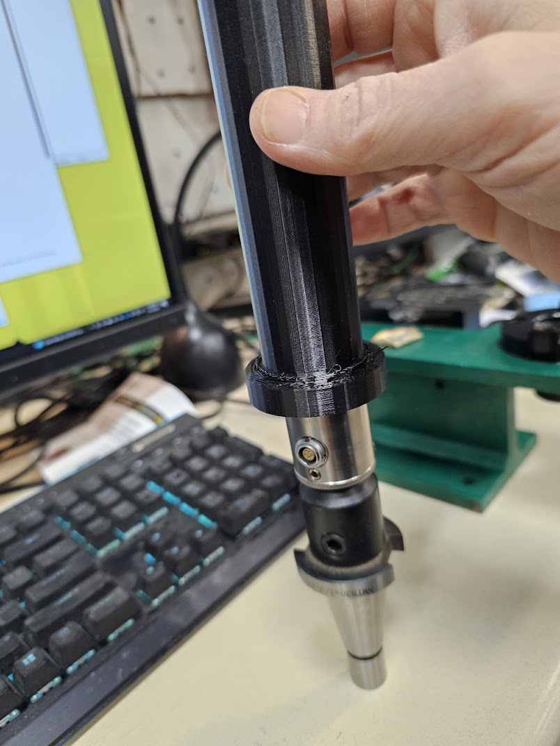 Centroid Digitizing DP4 CNC Touch Probe mounted in a NMTB30 tool holder - protection sleeve/cover