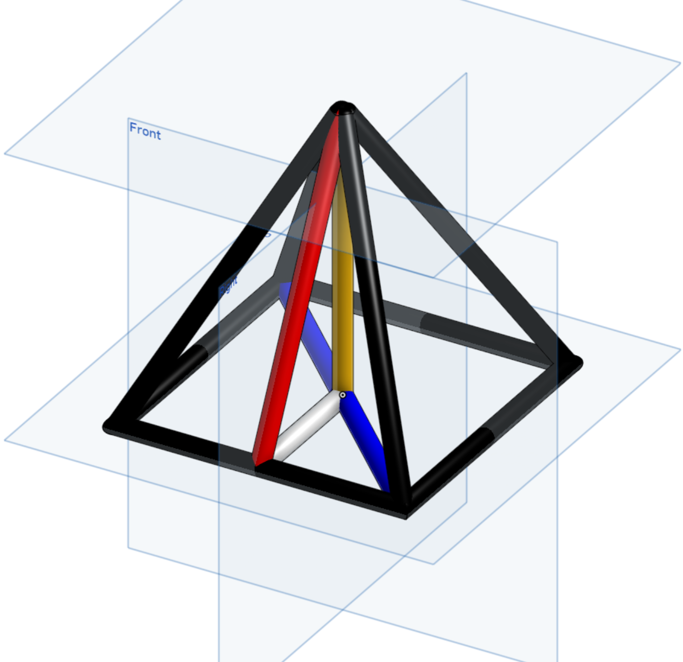 Color-Coded Pyramid Model for 3D Geometry