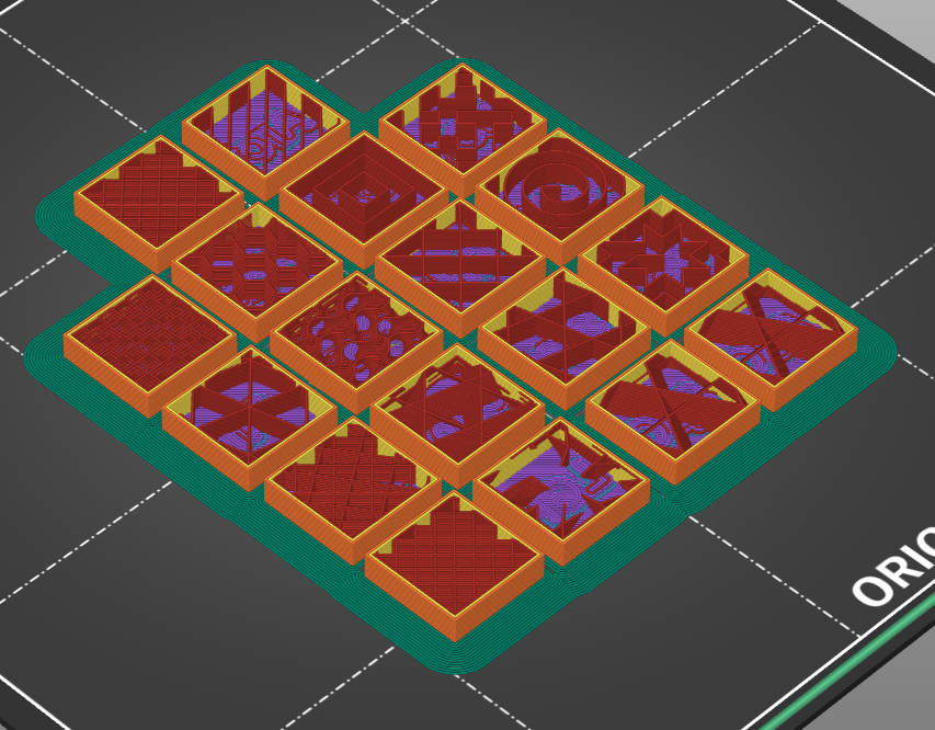 Infill Test Cubes / Swatches / Samples