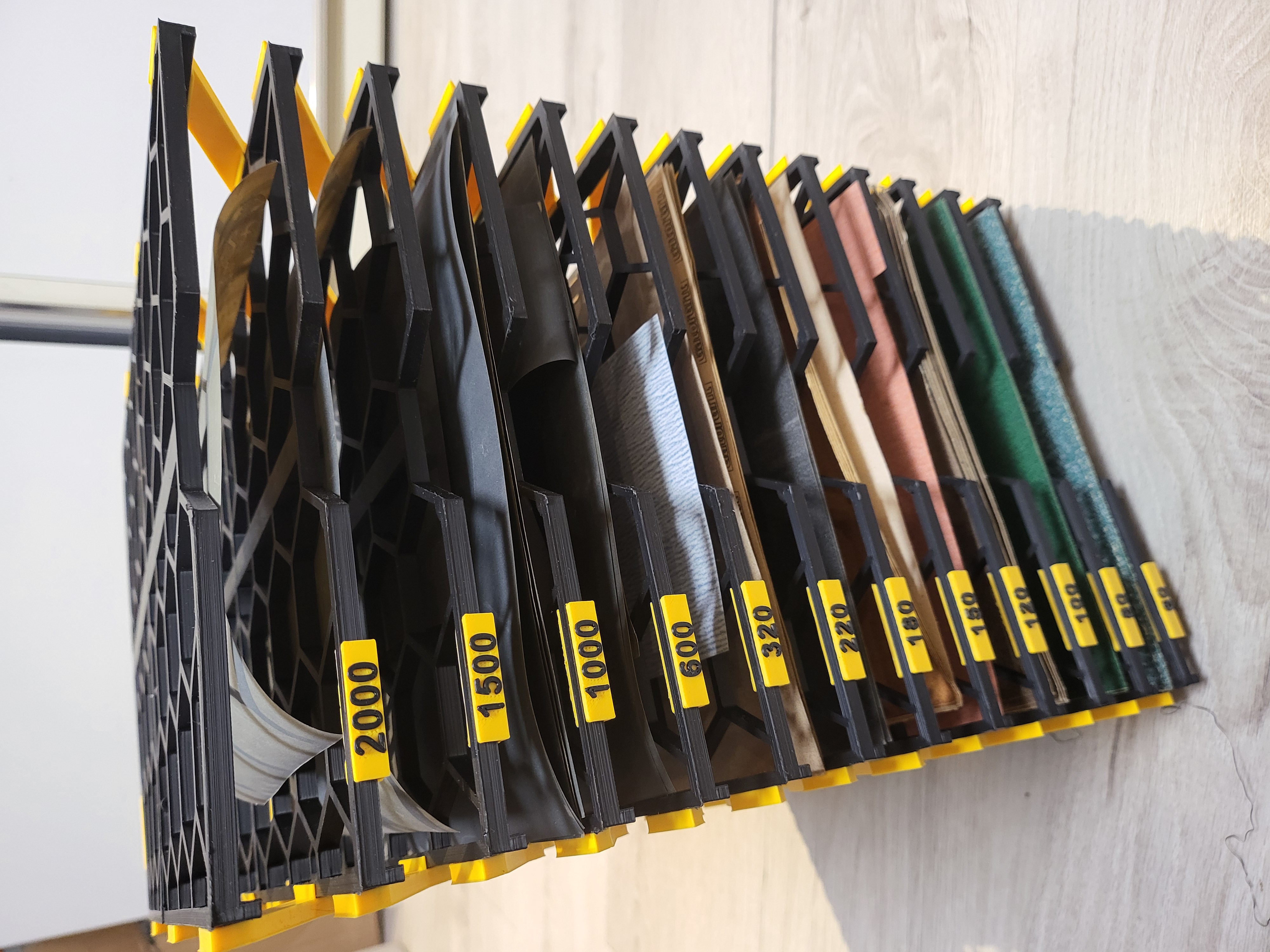 Full 9x13 sandpaper rack storage