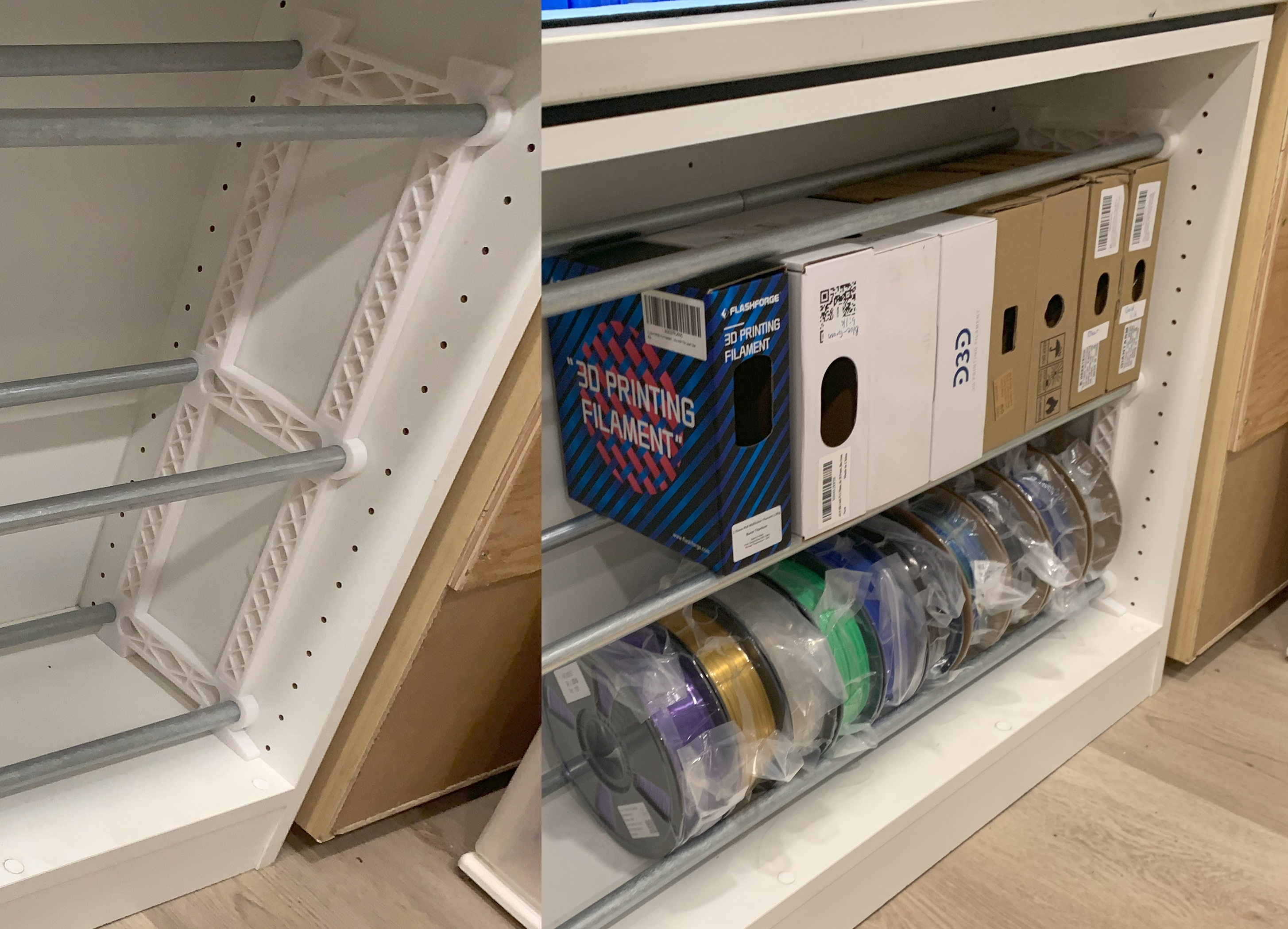 Modular Expandable Filament Storage Rack (1/2" EMT bars)