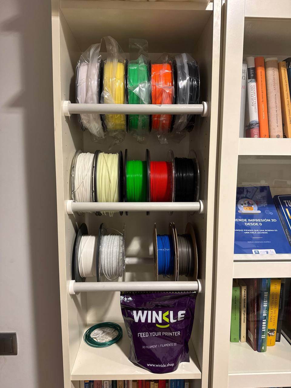 Ikea Billy support for filaments spools