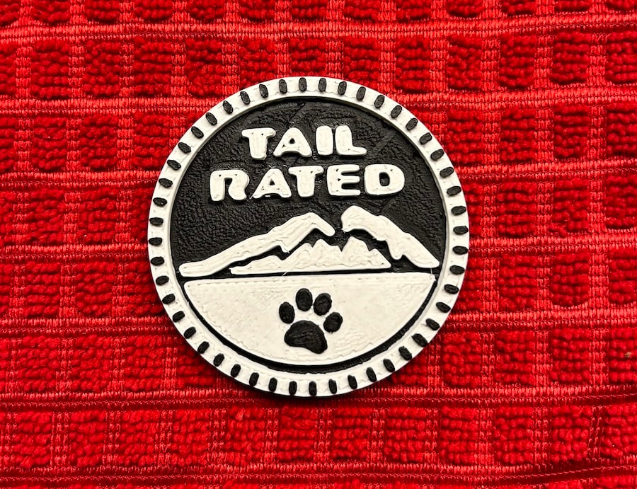 Trail Rated Badge  - "Tail Rated" with paw print for Jeep Wrangler
