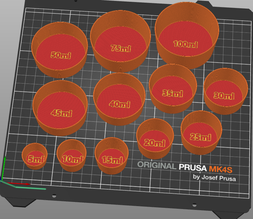 Simple parametric measurement cups