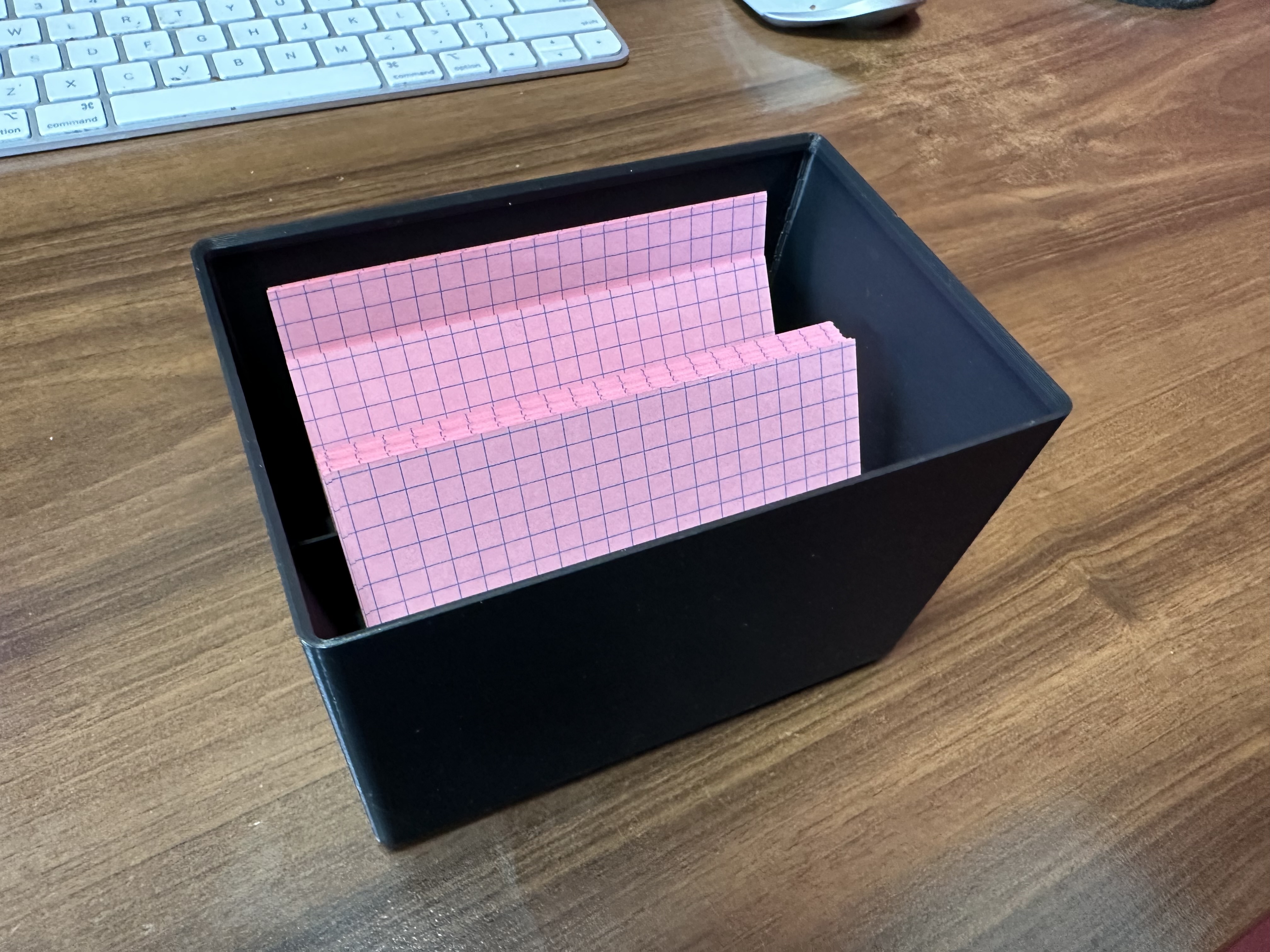 Gridfinity box for DIN A7 index cards, stackable, 3 compartments (2x3x12)