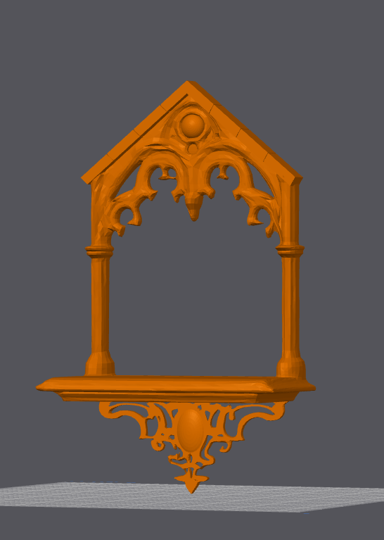 Weathered Old Gothic Shelf or Mirror Frame