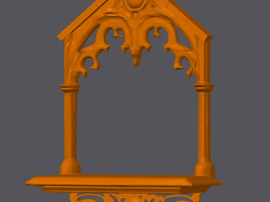 Weathered Old Gothic Shelf or Mirror Frame