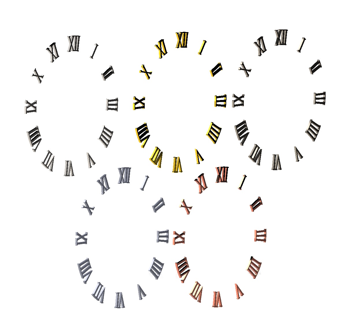 Miniatura 3 do modelo 3D Clock Numbers Roman V