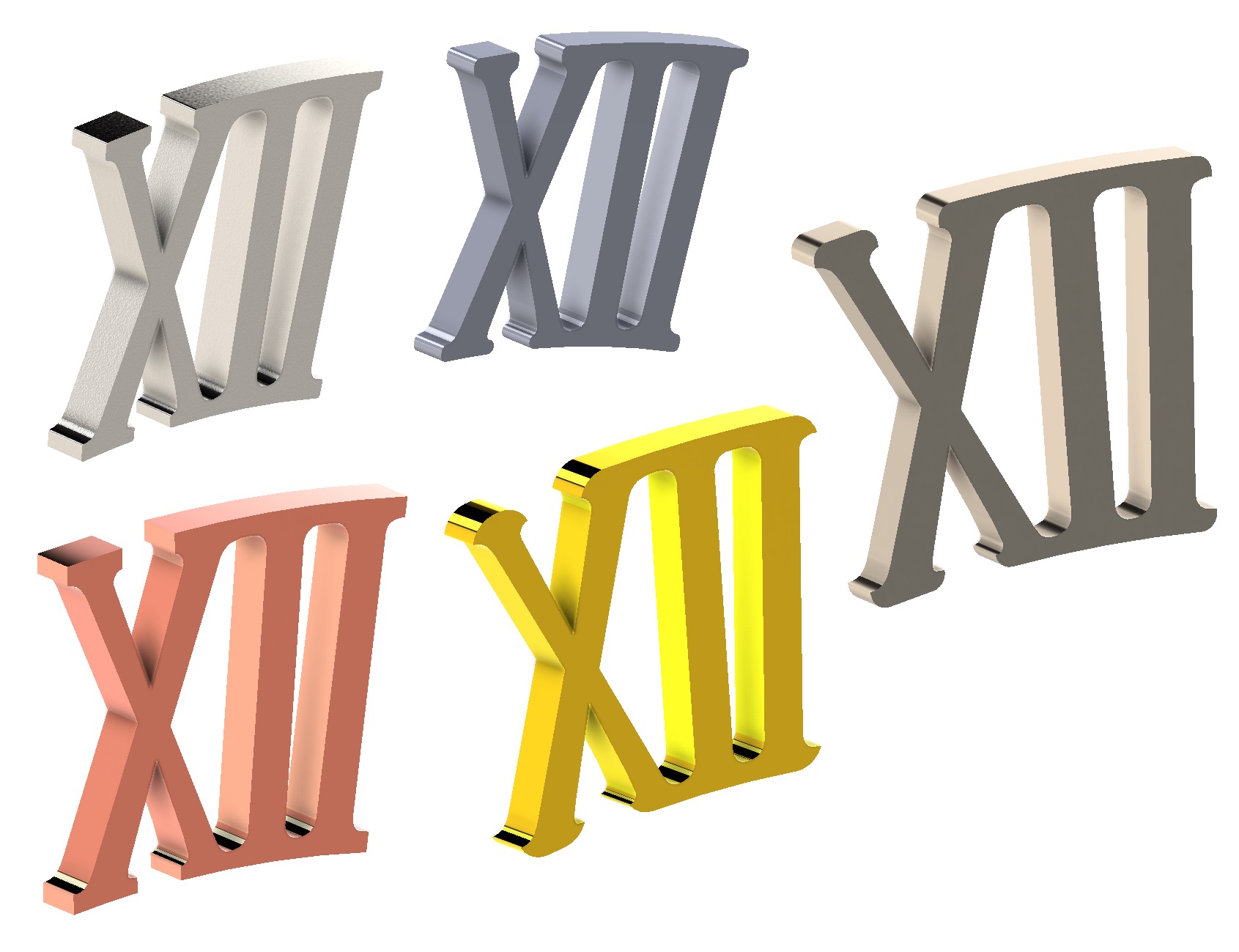 Miniatura 2 do modelo 3D Clock Numbers Roman V