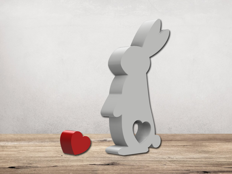 Bunny Figurine Bunny Keepsake Bunny Love Heart Easter Decor