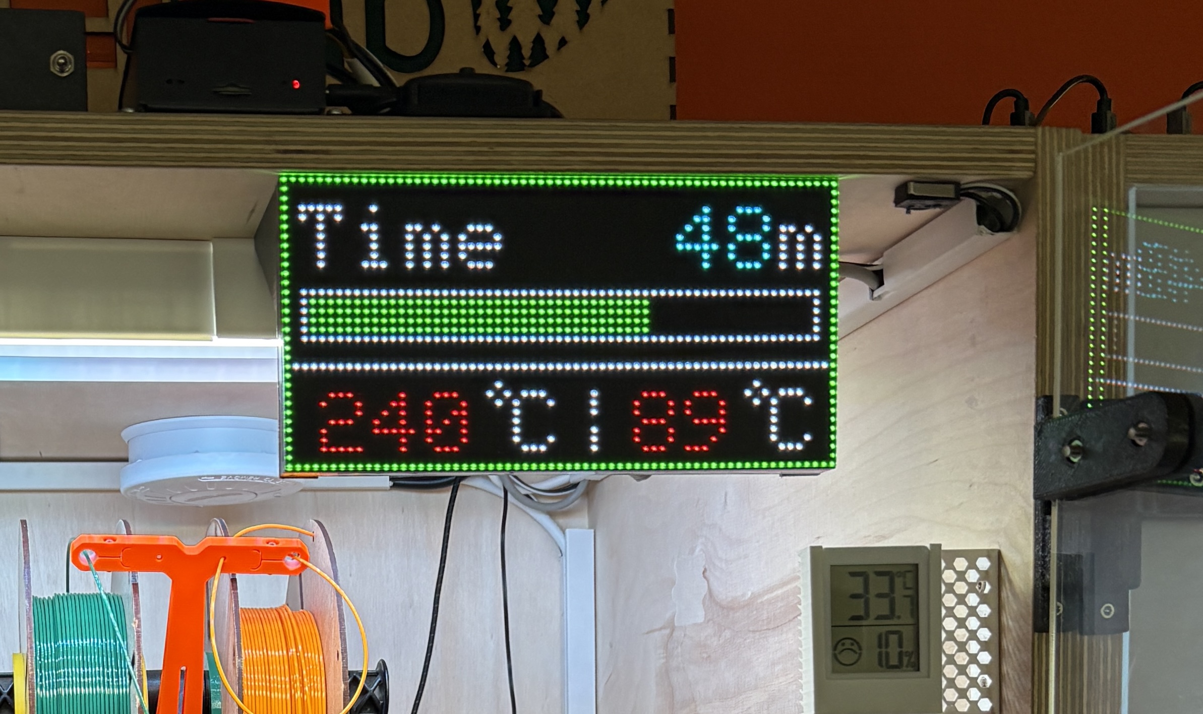 Matrix Display for reminaing print time (Octoprint)