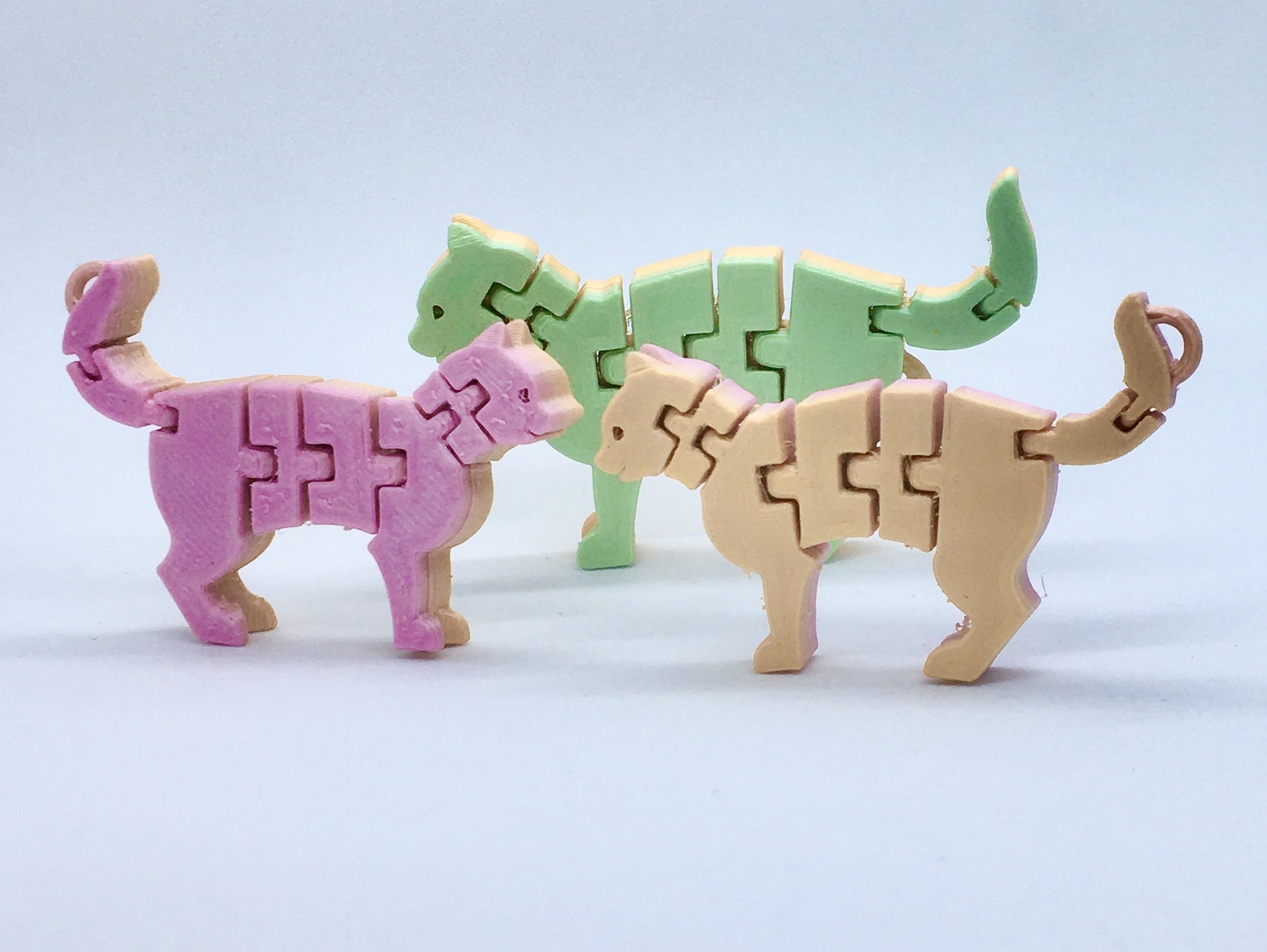 Flexi cat keyring 3D model thumbnail