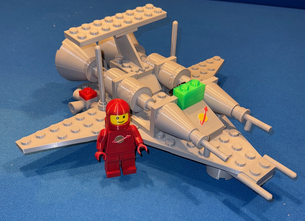 Action-sized Brick Classic Space X1 Patrol Craft(2.5:1 scale)
