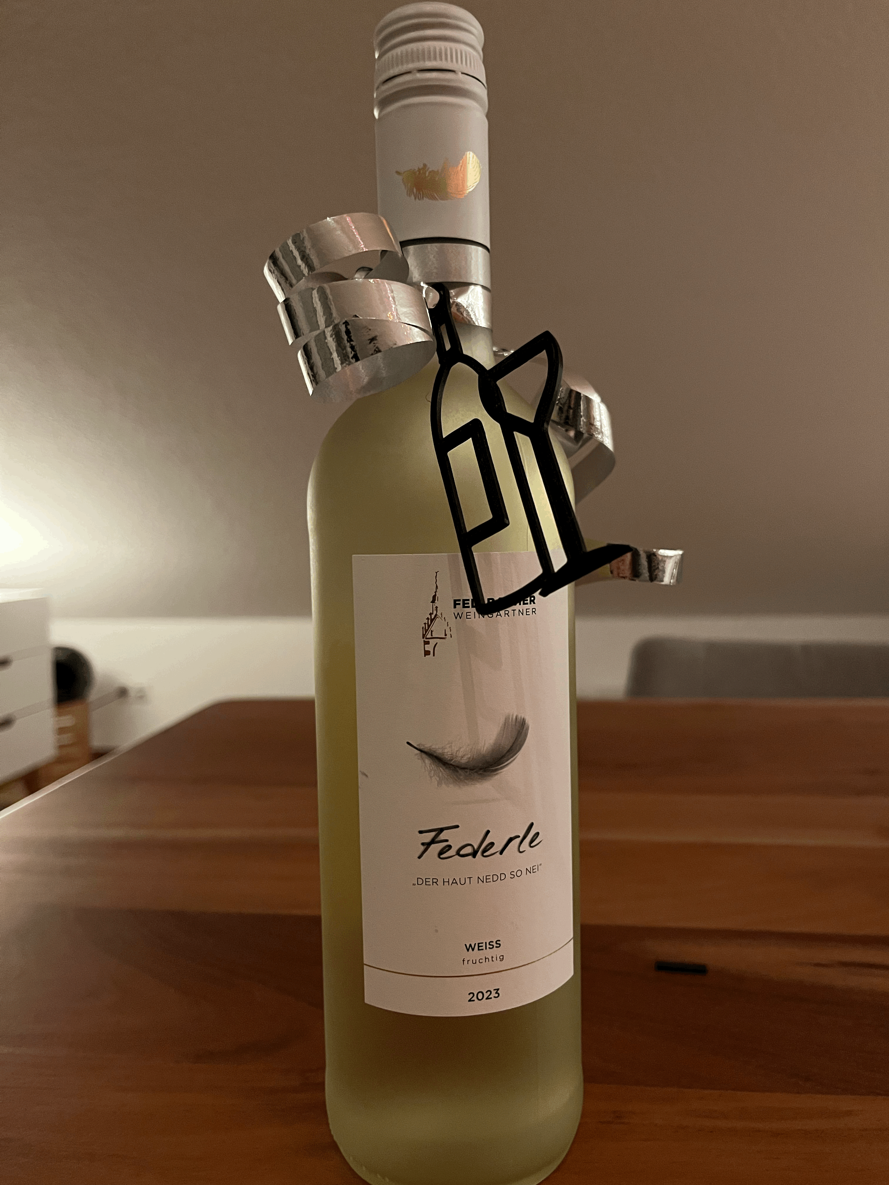 Mini Wine Bottle & Glass Keychain