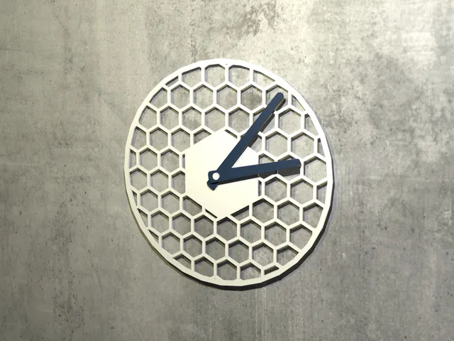 Hexagonal Modern Wall Clock - 20cm
