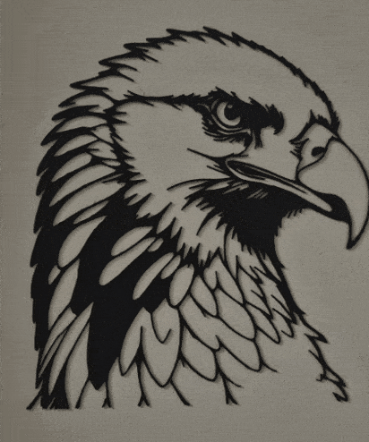 Miniatura 3 do modelo 3D Eagle Head - Line Art