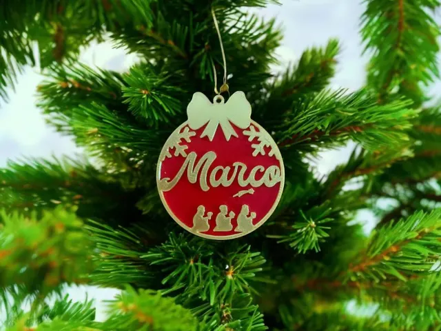 Bola de navidad rey mago con nombre (Editable)