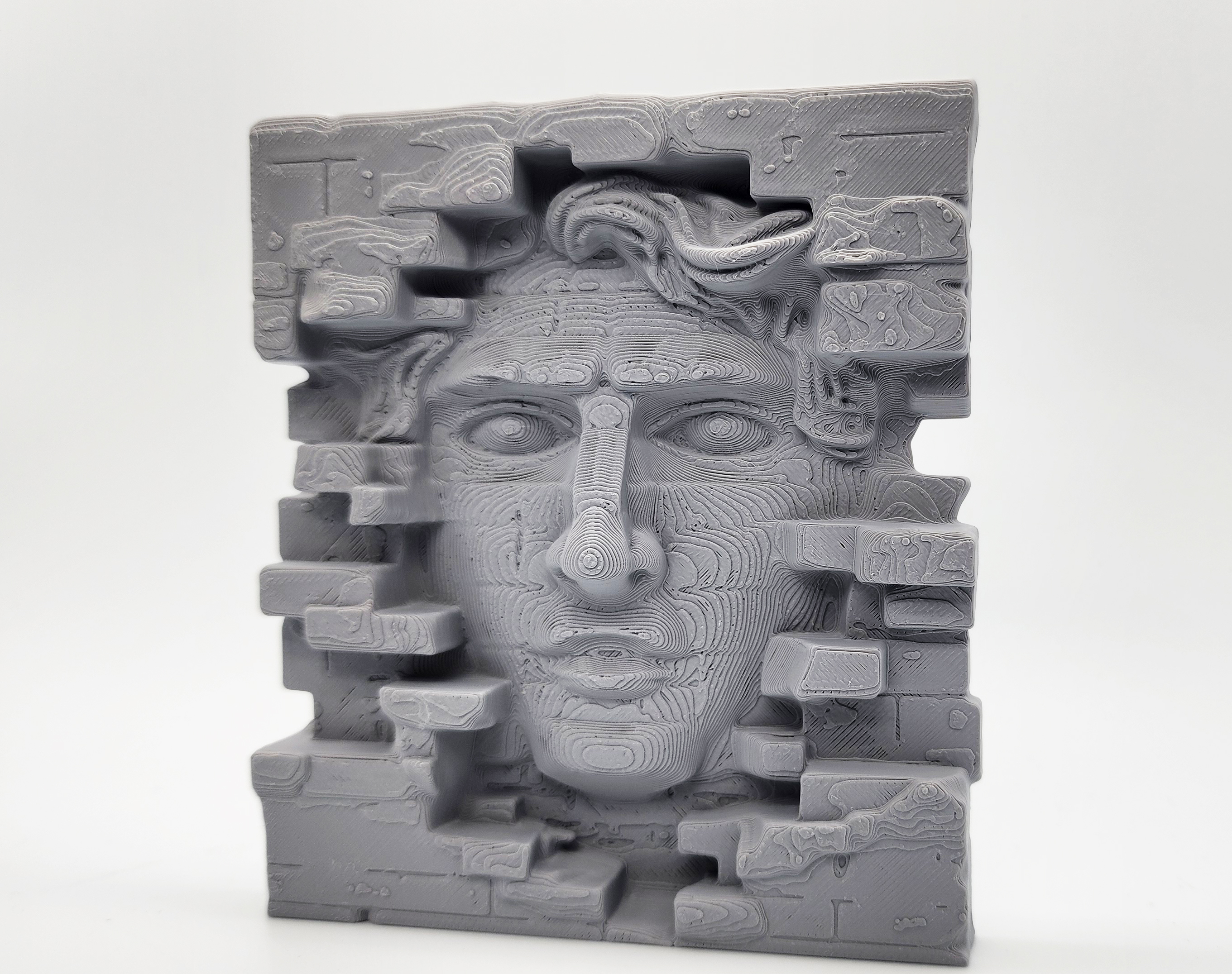 Face in the Brick Wall Sculpture - No Supports