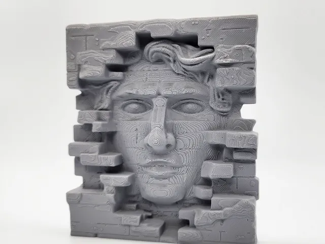 Face in the Brick Wall Sculpture - No Supports