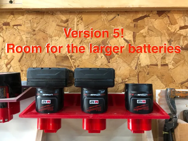 Milwaukee M12 Battery holder New- Version 5!