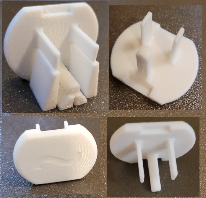 Outlet Plug Cover - no layer breaks in outlet (North American 120V Type B / NEMA 5-15P, CSA C22.2 No. 42, etc.)