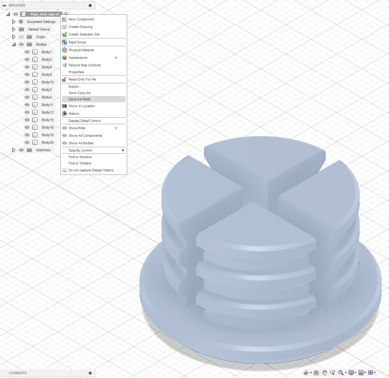 Miniatura 3 do modelo 3D Parametric pipe end cap