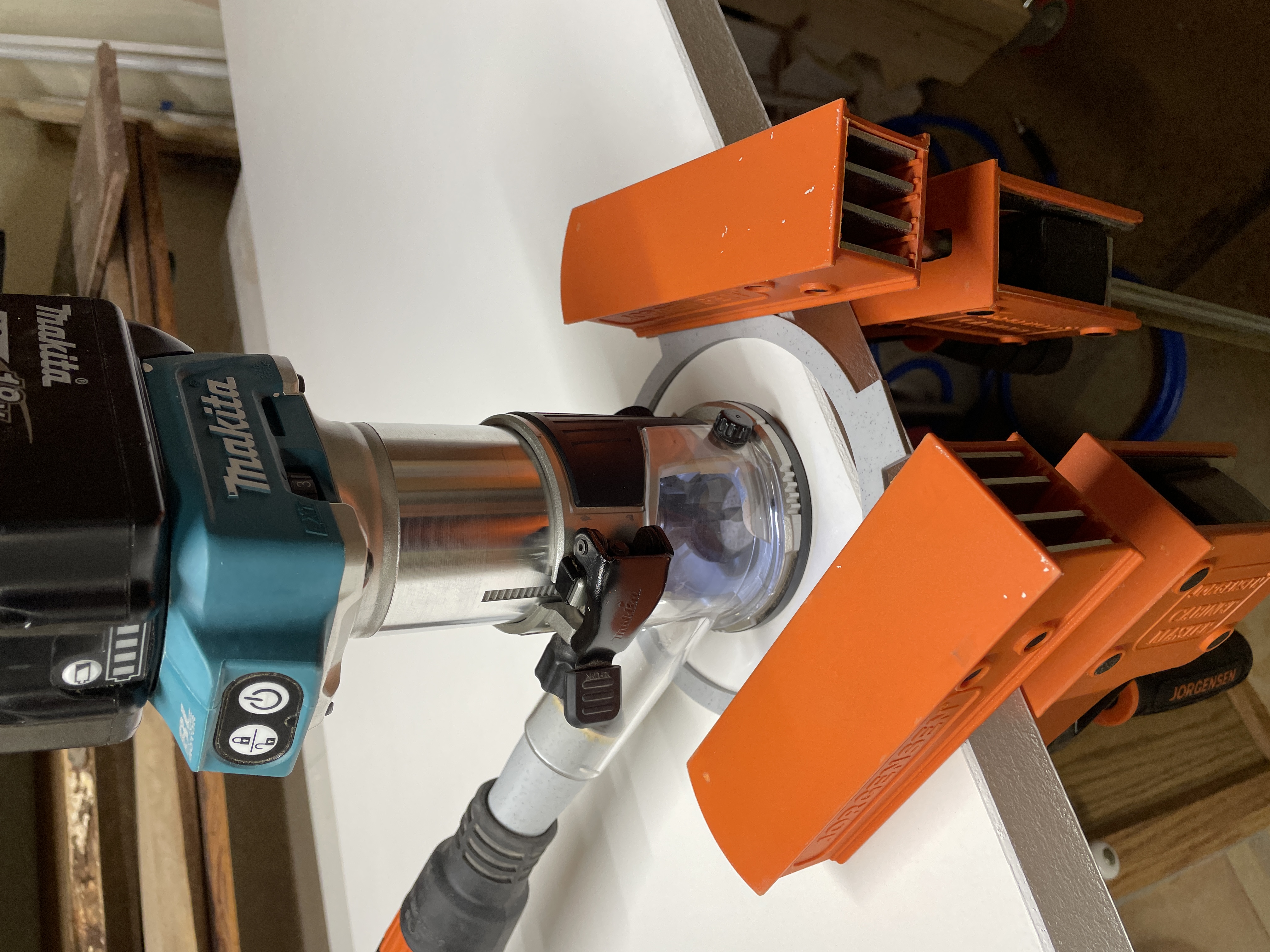 Adapter for Fein Hose to Makita Trim Router Base