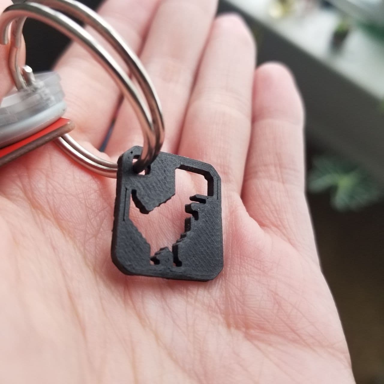 Pixel Dinosaur Keychain
