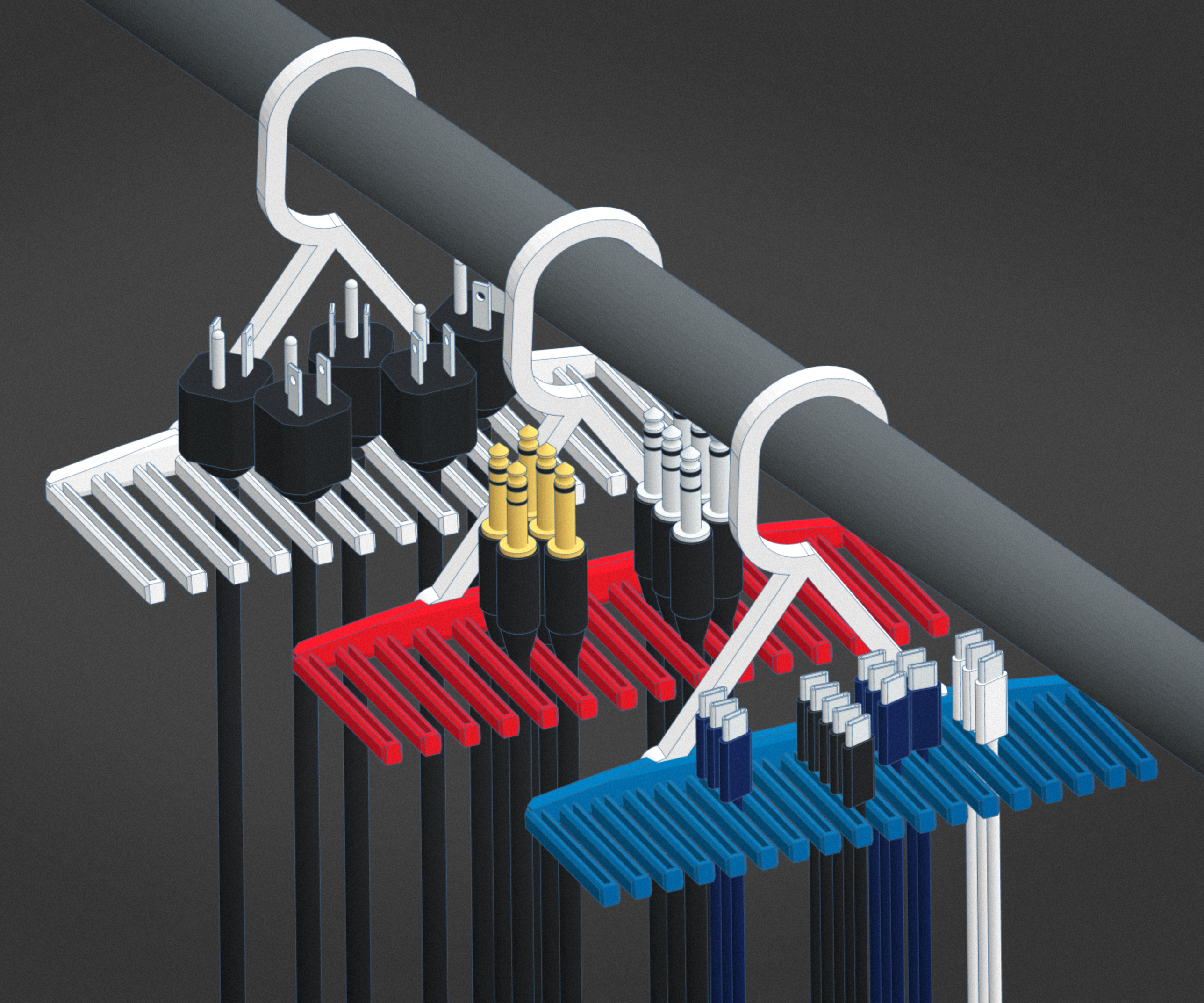 The Cable Hanger | USB | Audio | Power | First Order Retrievability inspired by Adam Savage