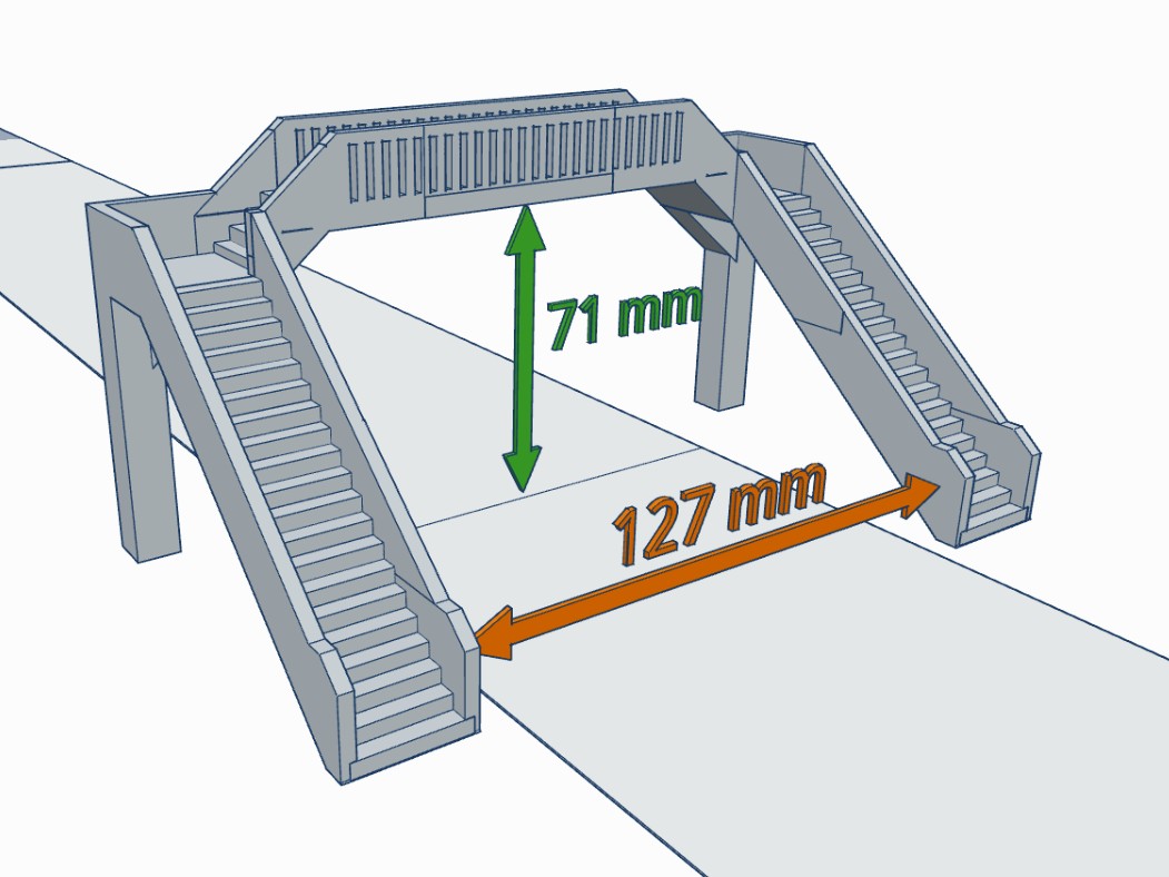 Railway Pedestrian Bridge H0 Scale