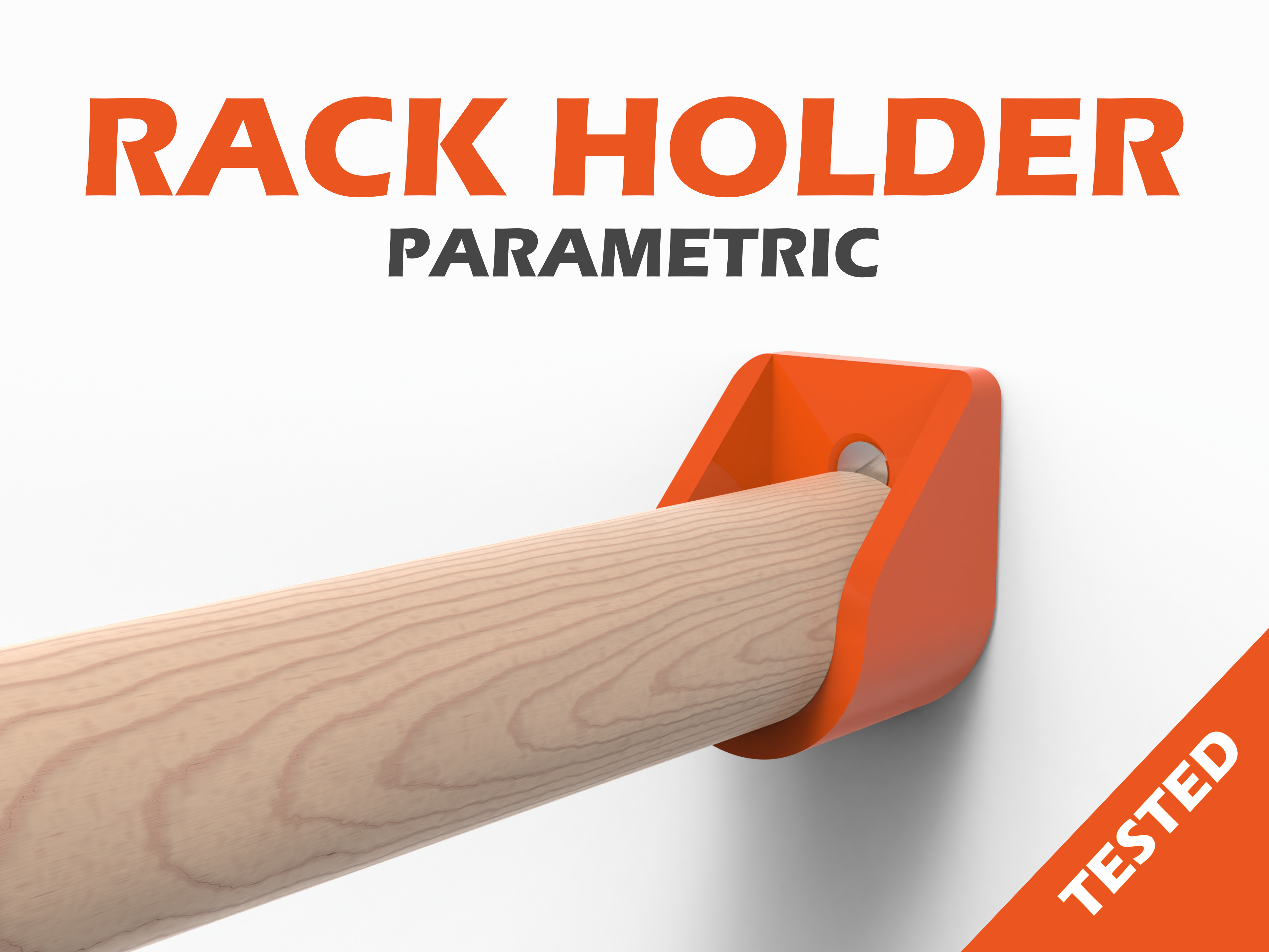 RACK HOLDER - POLE HOLDER (Parametric) 3D model thumbnail