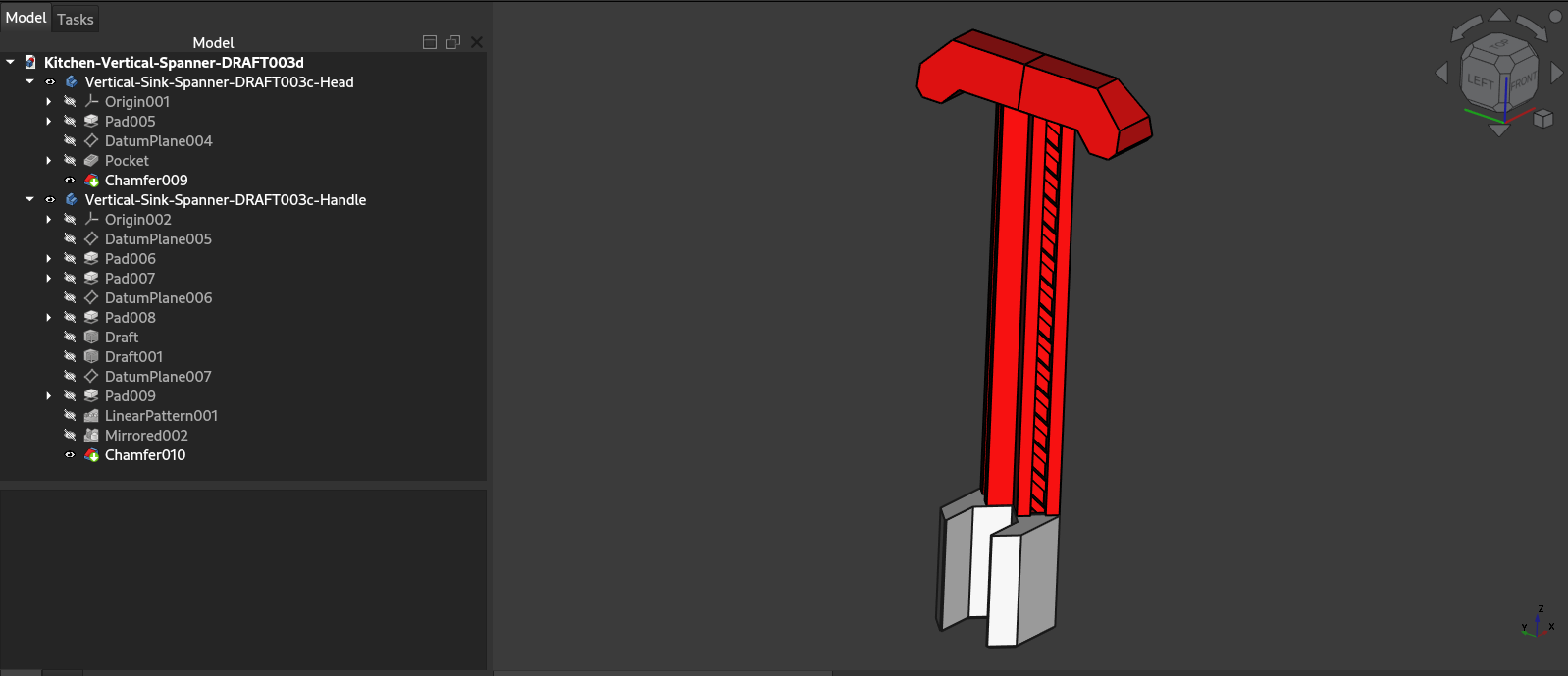 Vertical sink spanner