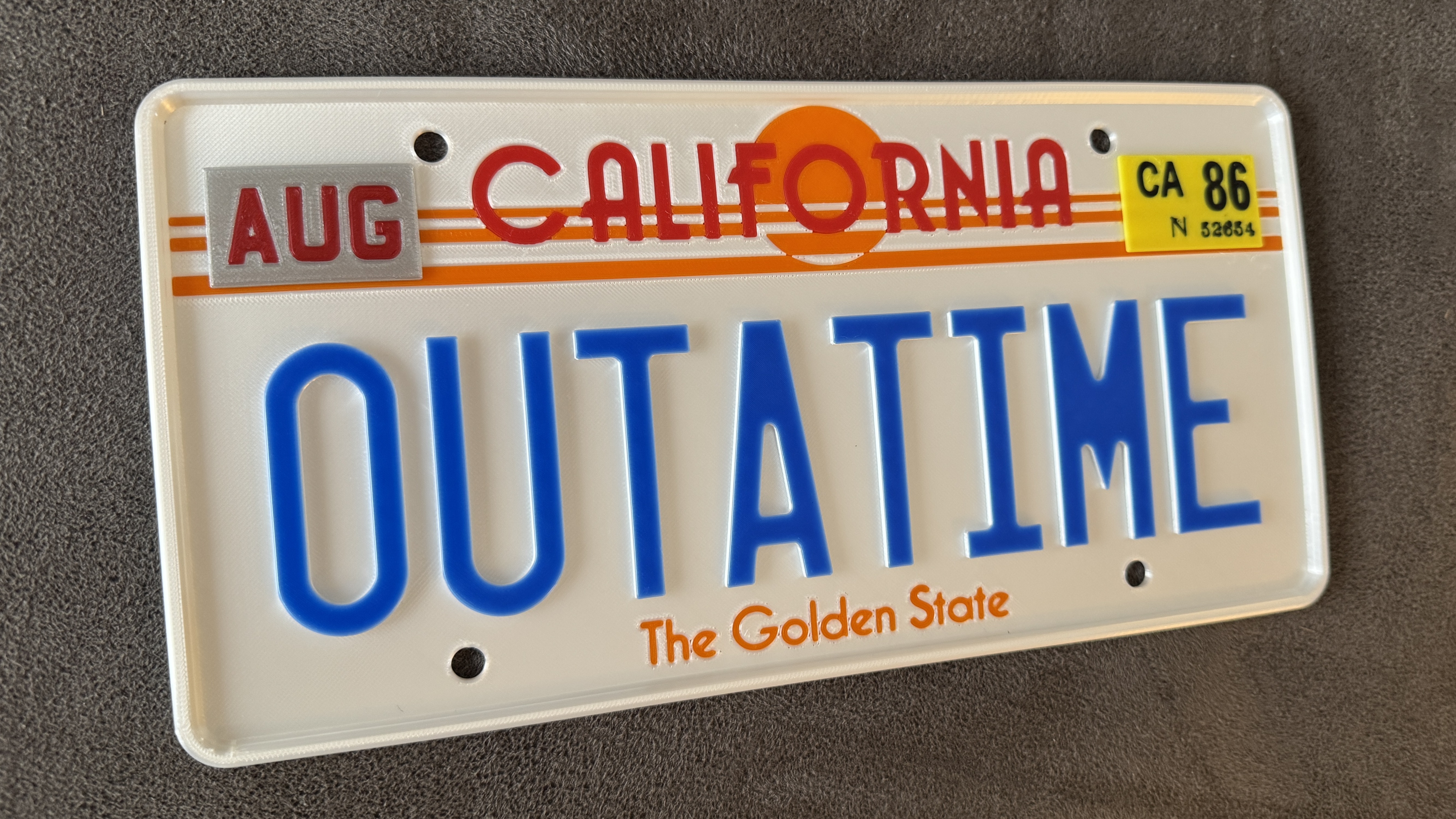 Outatime Back to the Future License Plate, multicolor