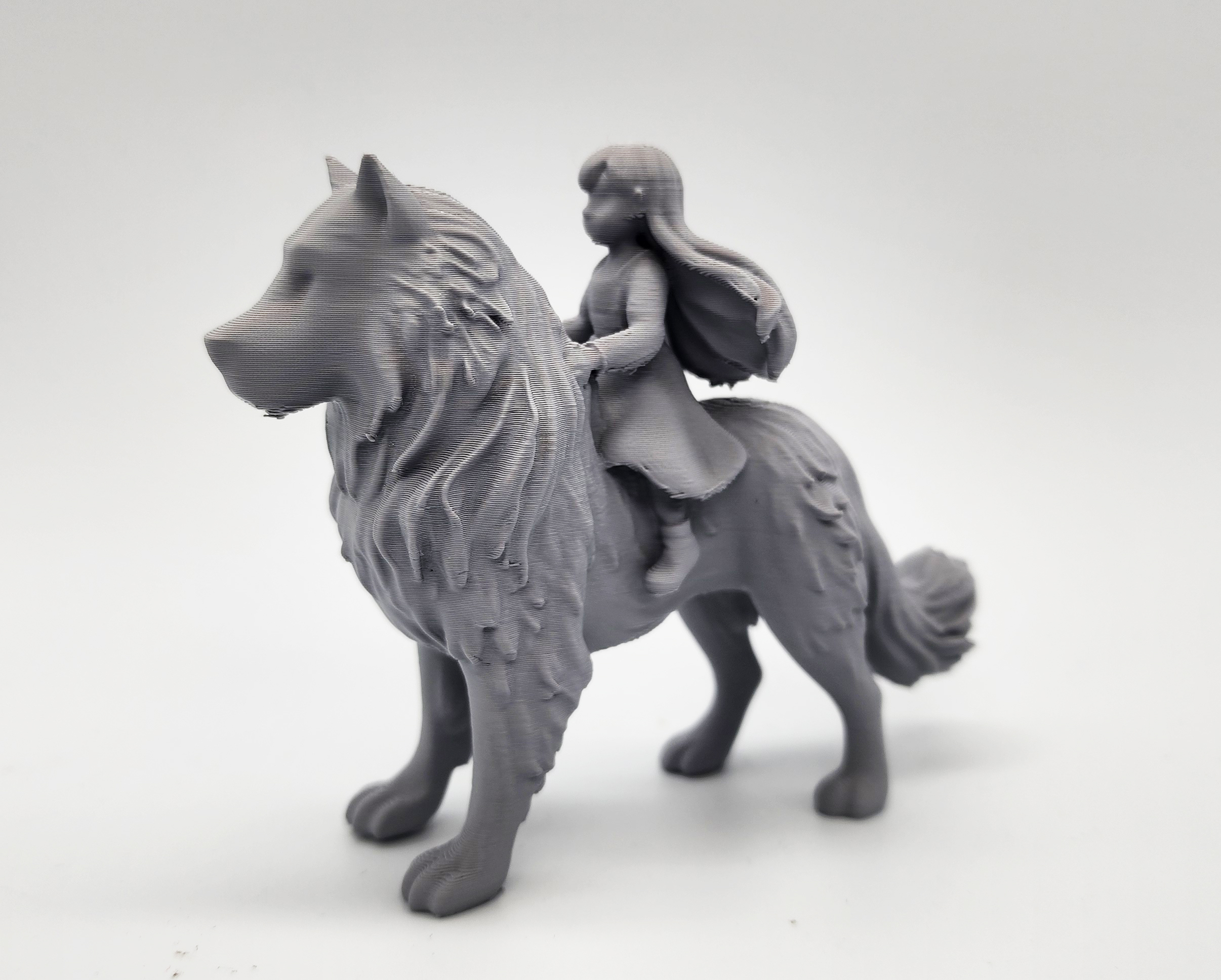 Girl Riding Dog Miniature