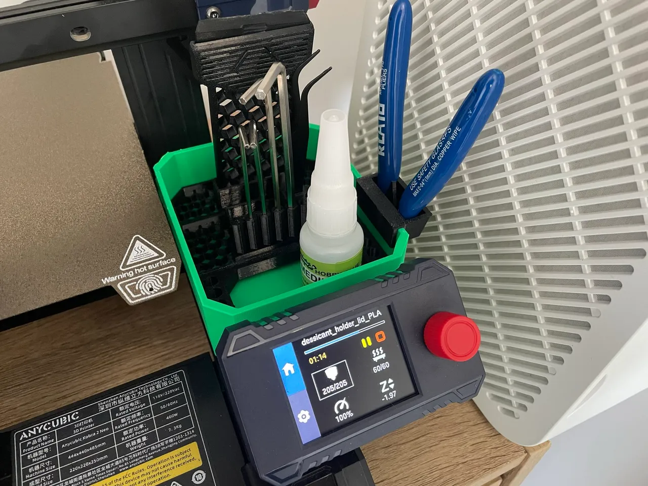 Tool holders for Anycubic Kobra 2/Neo toolbox organizer by