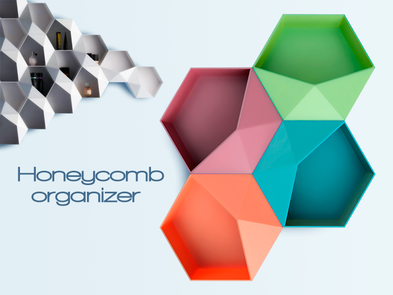 Honeycomb organizer for perfumes