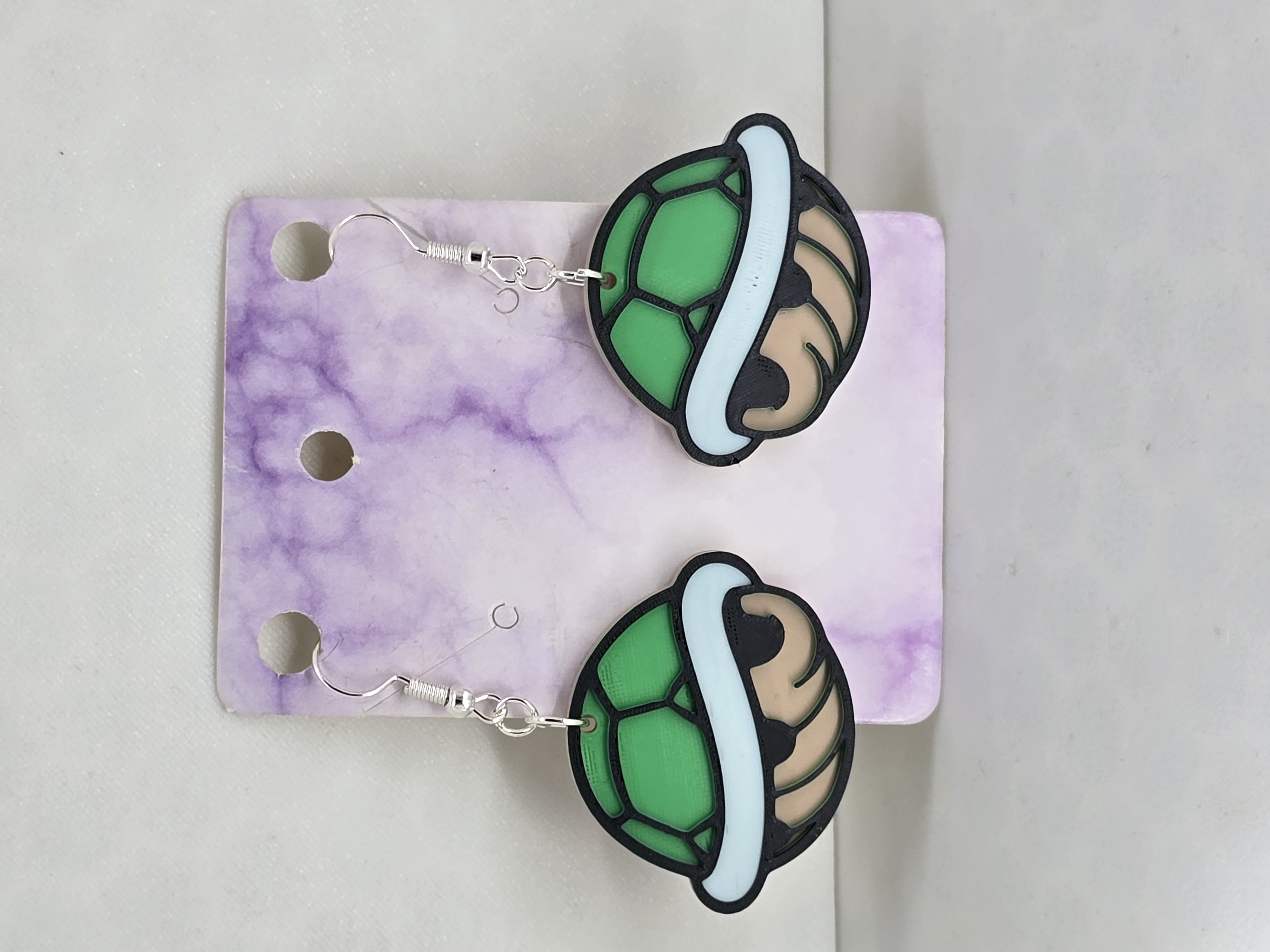 Miniatura 2 do modelo 3D Mario Turtle Shell Earrings