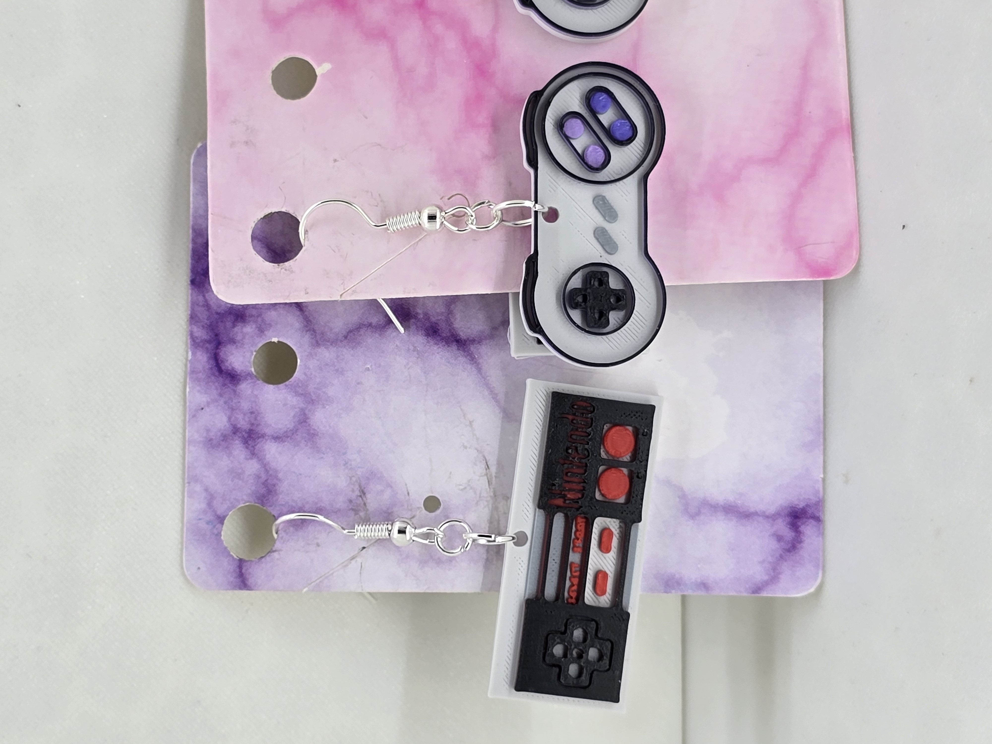 Miniatura 2 do modelo 3D Super Nintendo Controller & NES earrings